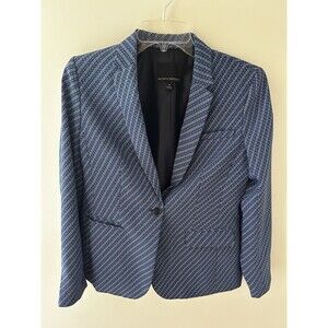 Banana Republic Women’s 6 Blue Geometric Print Blazer Jacket Work Career Ikat